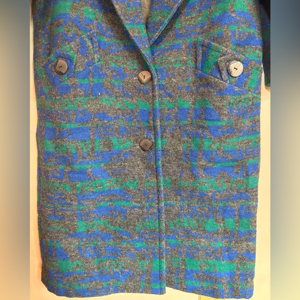 Vintage Abstract Long Coat - Picture 3 of 8